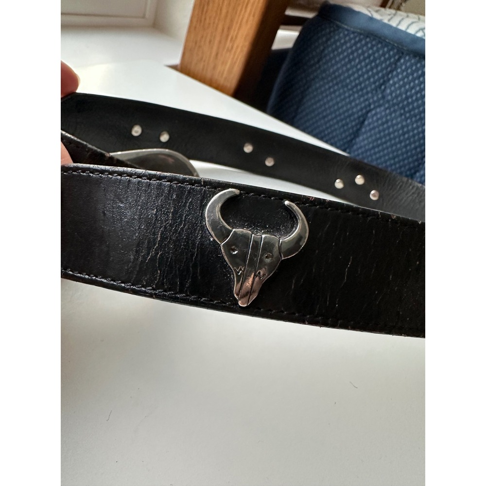 Vintage 1990 Leegin Silver Creek Leather Western Spirit Animal Concho Belt 30 - Picture 14 of 14